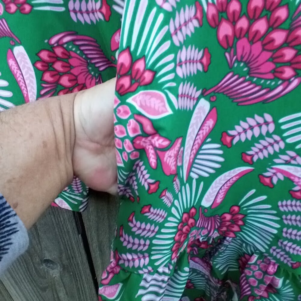 Michelle McDowell Toucan Tango Dress Women S Green Colored Tunic Poplin New - Picture 10 of 13